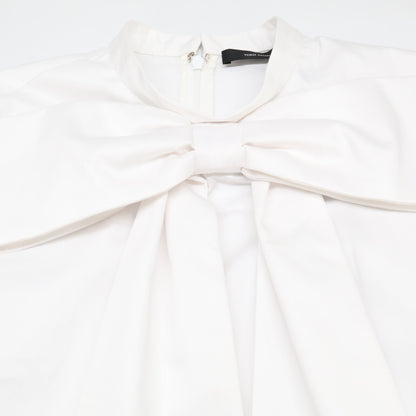 YOKOCHAN ヨーコチャン 【新品同様】YCB-225-480ボトルネックロングリボンコットンブラウス/ トップス F