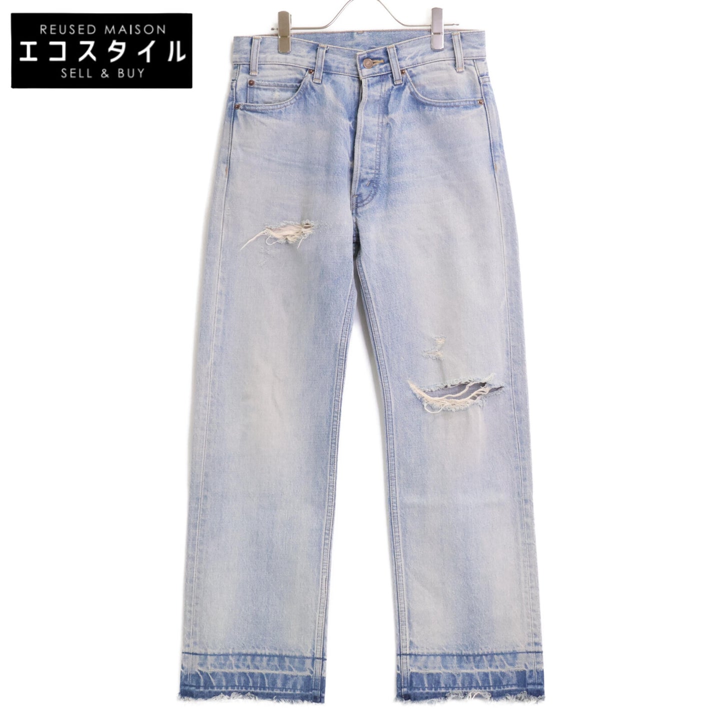 CELINE セリーヌ 【美品/国内正規】P014 033S CAU3 Wesley ウェズリー クラッシュ加工 カットオフ ボタンフライ デニムパンツ/ ボトムス 27