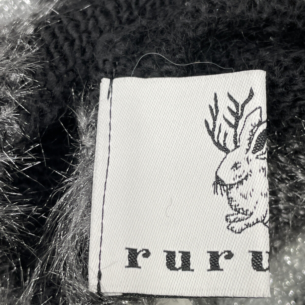 rurumu: ルルムウ rrm21AW-KN01 ﾌﾞﾗｯｸ ﾀﾞﾒ―ｼﾞ ﾓﾍｱ ﾆｯﾄ ワンピース F