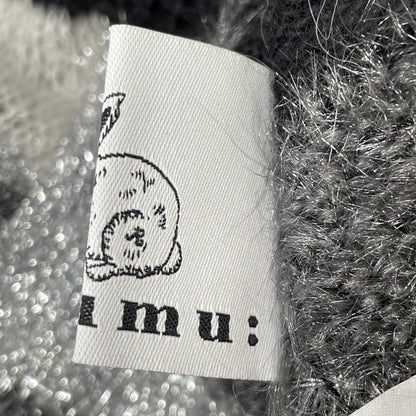 rurumu: ルルムウ rrm21AW-KN01 ﾌﾞﾗｯｸ ﾀﾞﾒ―ｼﾞ ﾓﾍｱ ﾆｯﾄ ワンピース F