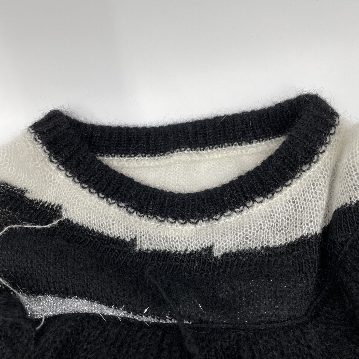 rurumu: ルルムウ rrm21AW-KN01 ﾌﾞﾗｯｸ ﾀﾞﾒ―ｼﾞ ﾓﾍｱ ﾆｯﾄ ワンピース F