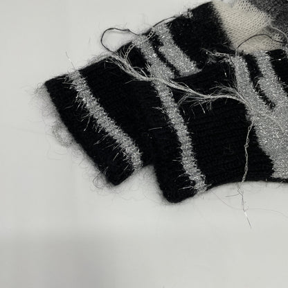 rurumu: ルルムウ rrm21AW-KN01 ﾌﾞﾗｯｸ ﾀﾞﾒ―ｼﾞ ﾓﾍｱ ﾆｯﾄ ワンピース F