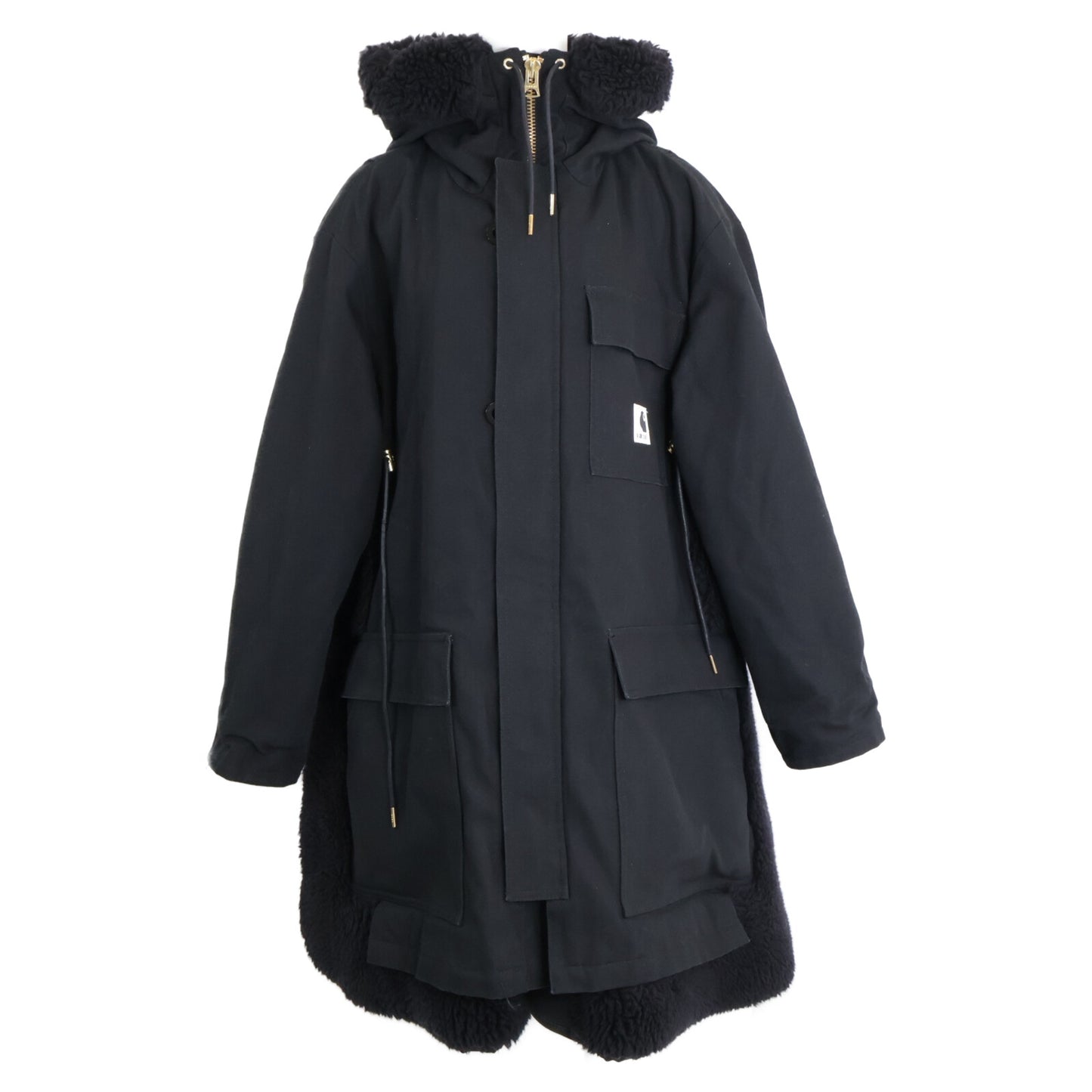 sacai サカイ x カーハート 美品 23-06740 Carhartt WIP Canvas Parka Siberian キャンバス シベリアン フリースボア コート 3