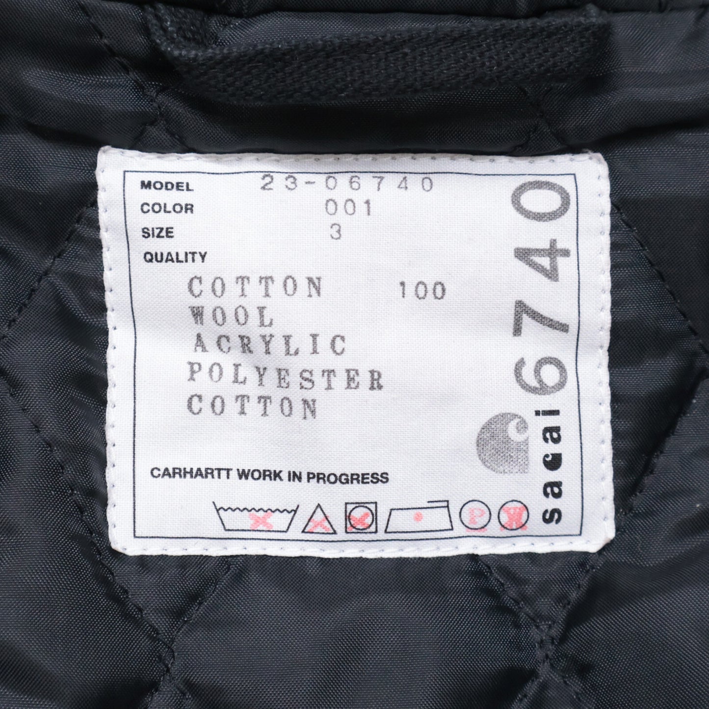 sacai サカイ x カーハート 美品 23-06740 Carhartt WIP Canvas Parka Siberian キャンバス シベリアン フリースボア コート 3