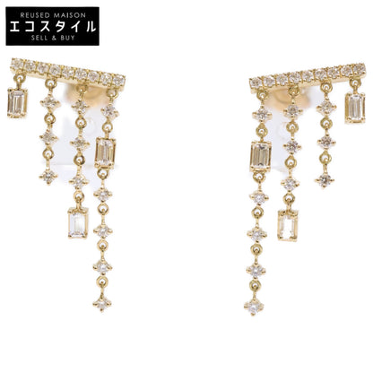 AHKAH アーカー 美品 AK2063010400 Au750 D0.24ct ダイヤモンド シャンデリアスウェイ シングルピアス 左右2点セット ピアス