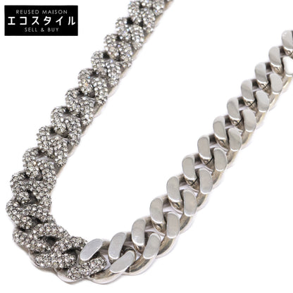 SAINT LAURENT PARIS サンローランパリ メタル/ラインストーン 喜平 チェーン ネックレス