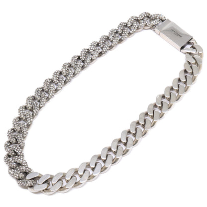 SAINT LAURENT PARIS サンローランパリ メタル/ラインストーン 喜平 チェーン ネックレス