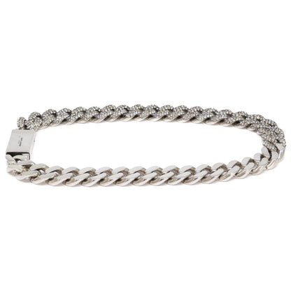 SAINT LAURENT PARIS サンローランパリ メタル/ラインストーン 喜平 チェーン ネックレス