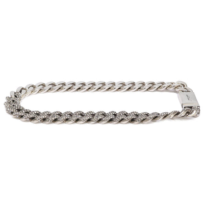 SAINT LAURENT PARIS サンローランパリ メタル/ラインストーン 喜平 チェーン ネックレス