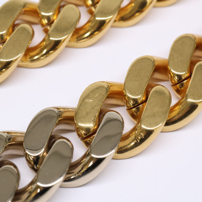 SAINT LAURENT PARIS サンローランパリ キューバンチェーンリンク ツートン ネックレス