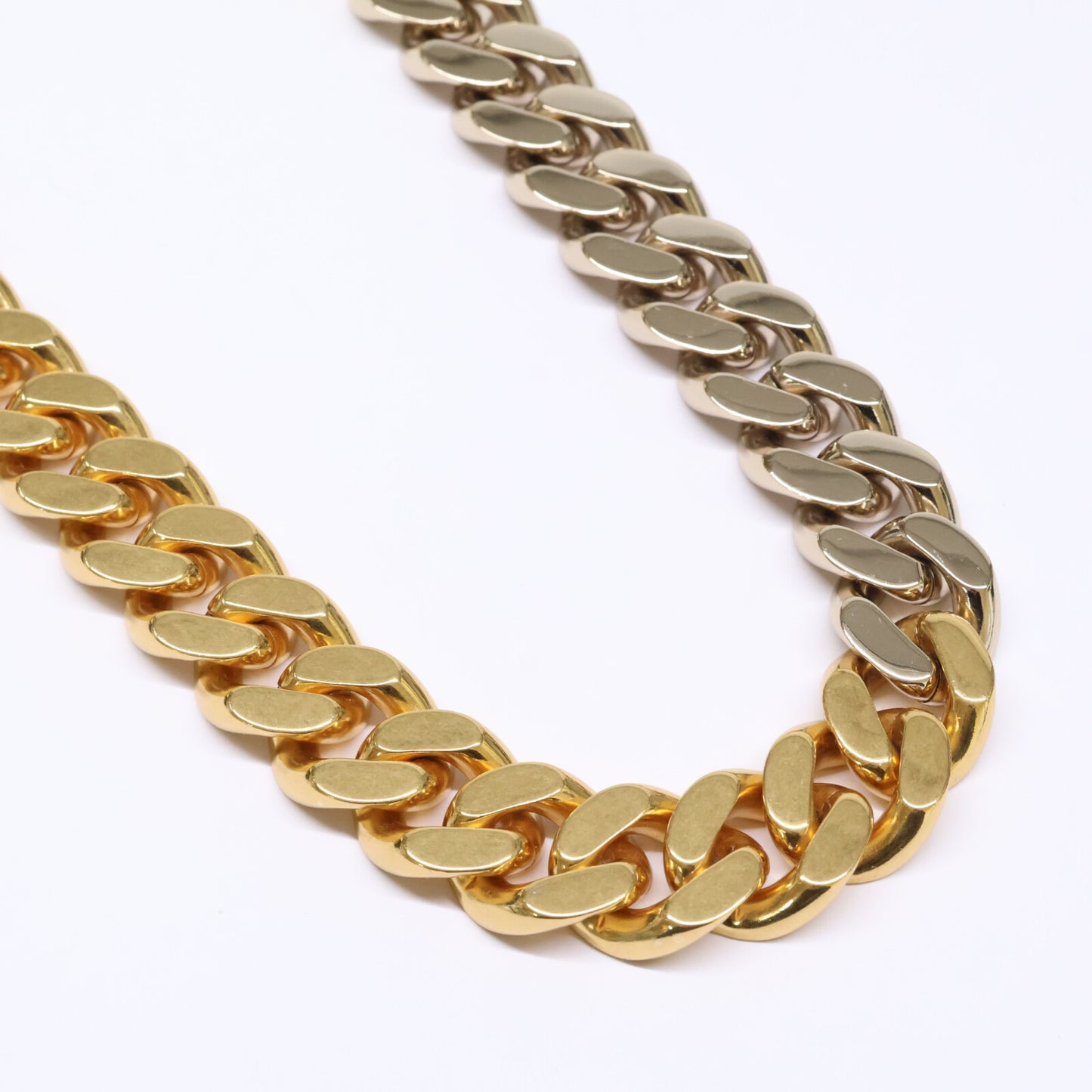 SAINT LAURENT PARIS サンローランパリ キューバンチェーンリンク ツートン ネックレス