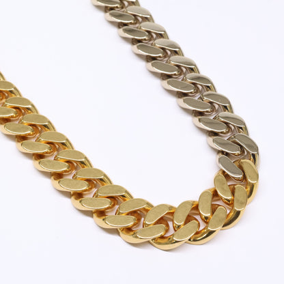 SAINT LAURENT PARIS サンローランパリ キューバンチェーンリンク ツートン ネックレス