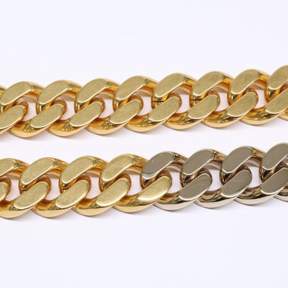 SAINT LAURENT PARIS サンローランパリ キューバンチェーンリンク ツートン ネックレス