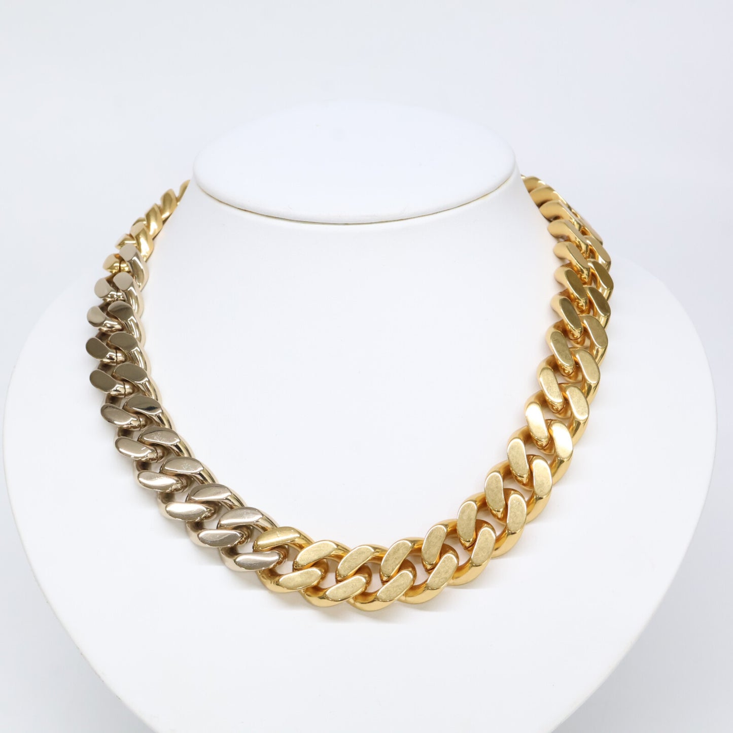 SAINT LAURENT PARIS サンローランパリ キューバンチェーンリンク ツートン ネックレス