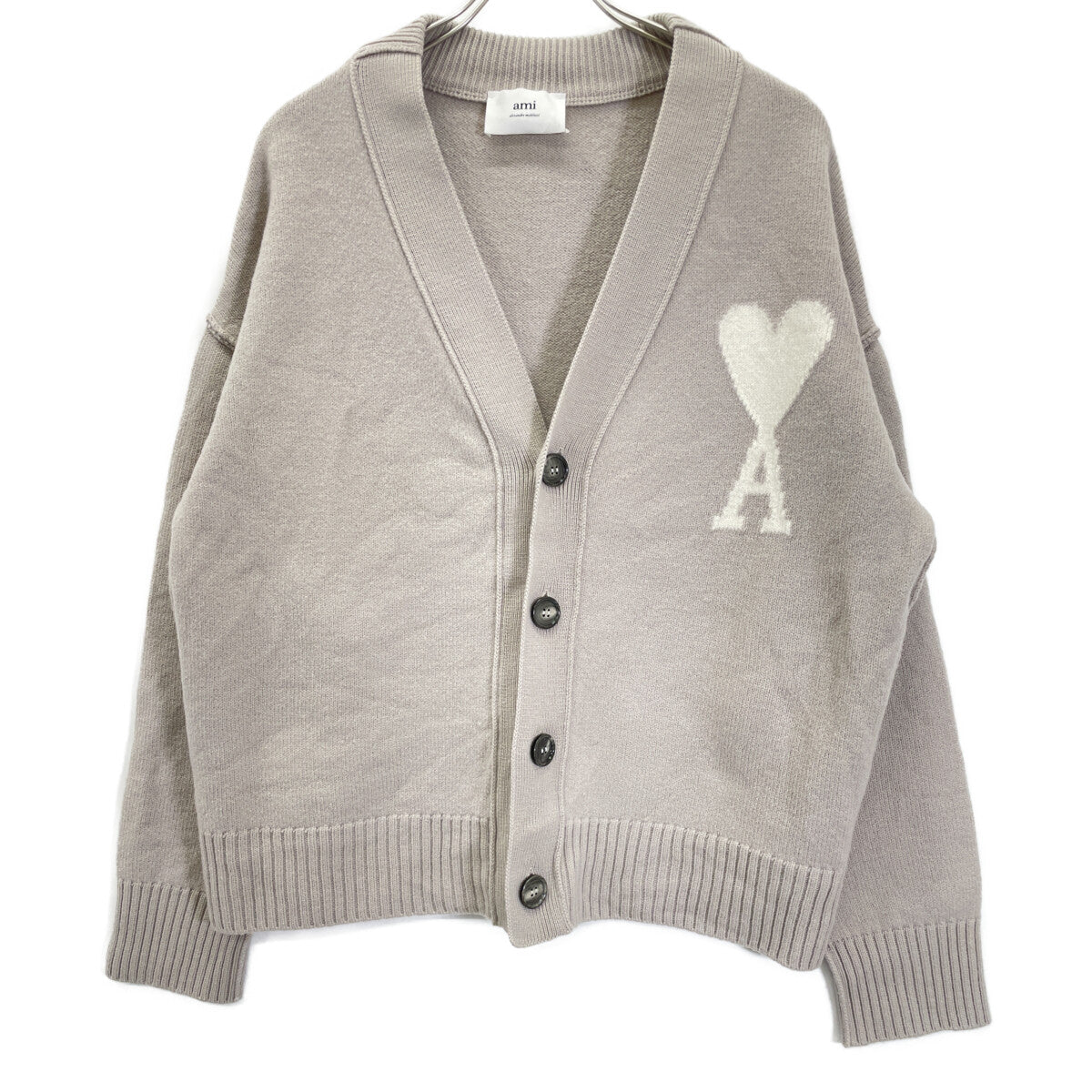 AMI PARIS アミパリス ｸﾞﾚｰ ﾒﾘﾉ ｳｰﾙ ｶｰﾃﾞｨｶﾞﾝ トップス M