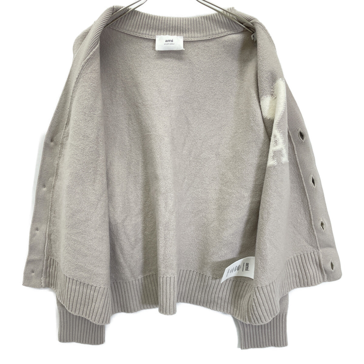 AMI PARIS アミパリス ｸﾞﾚｰ ﾒﾘﾉ ｳｰﾙ ｶｰﾃﾞｨｶﾞﾝ トップス M