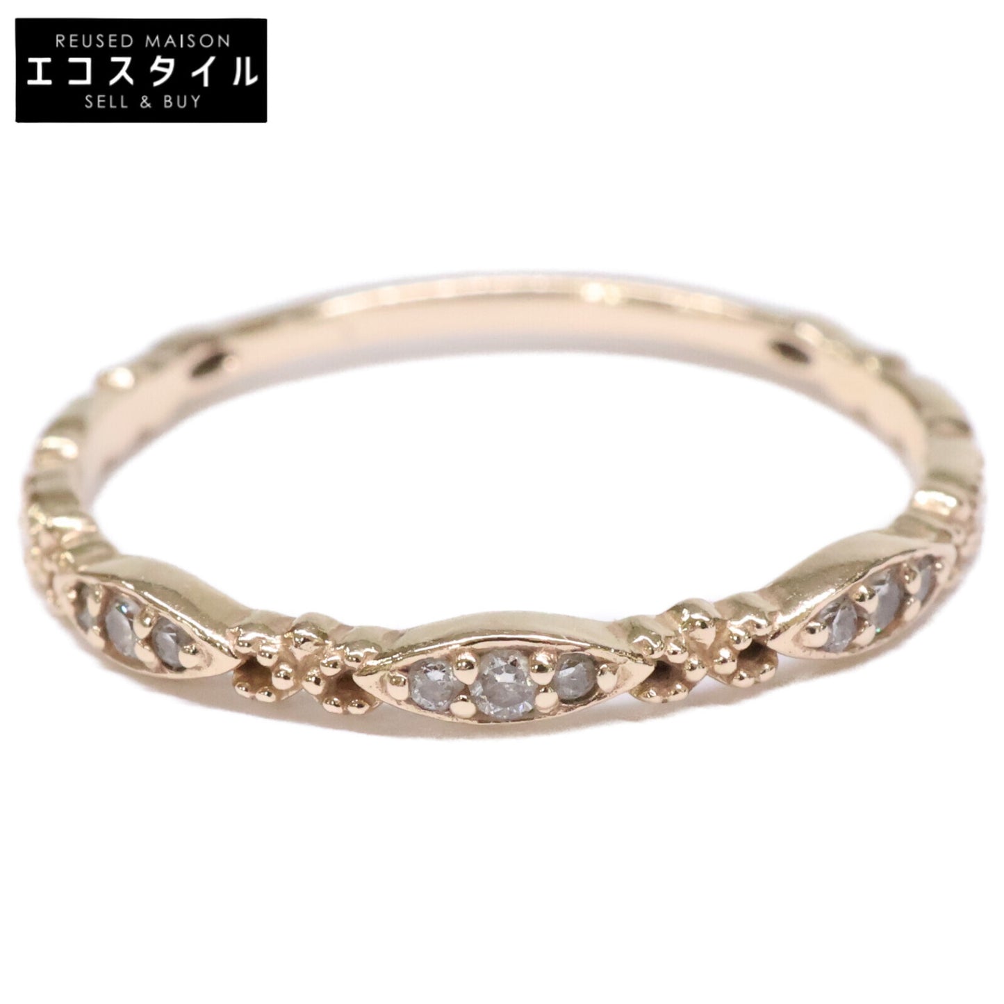 agete アガット 【美品】K10 0.06 カルム ダイヤモンド リング 指輪