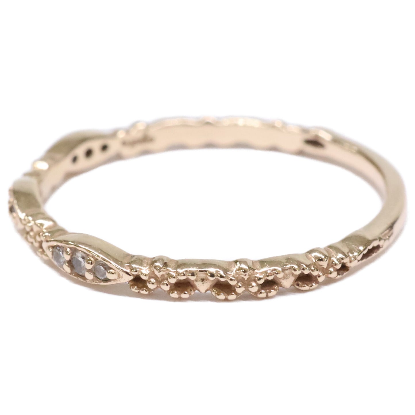 agete アガット 【美品】K10 0.06 カルム ダイヤモンド リング 指輪