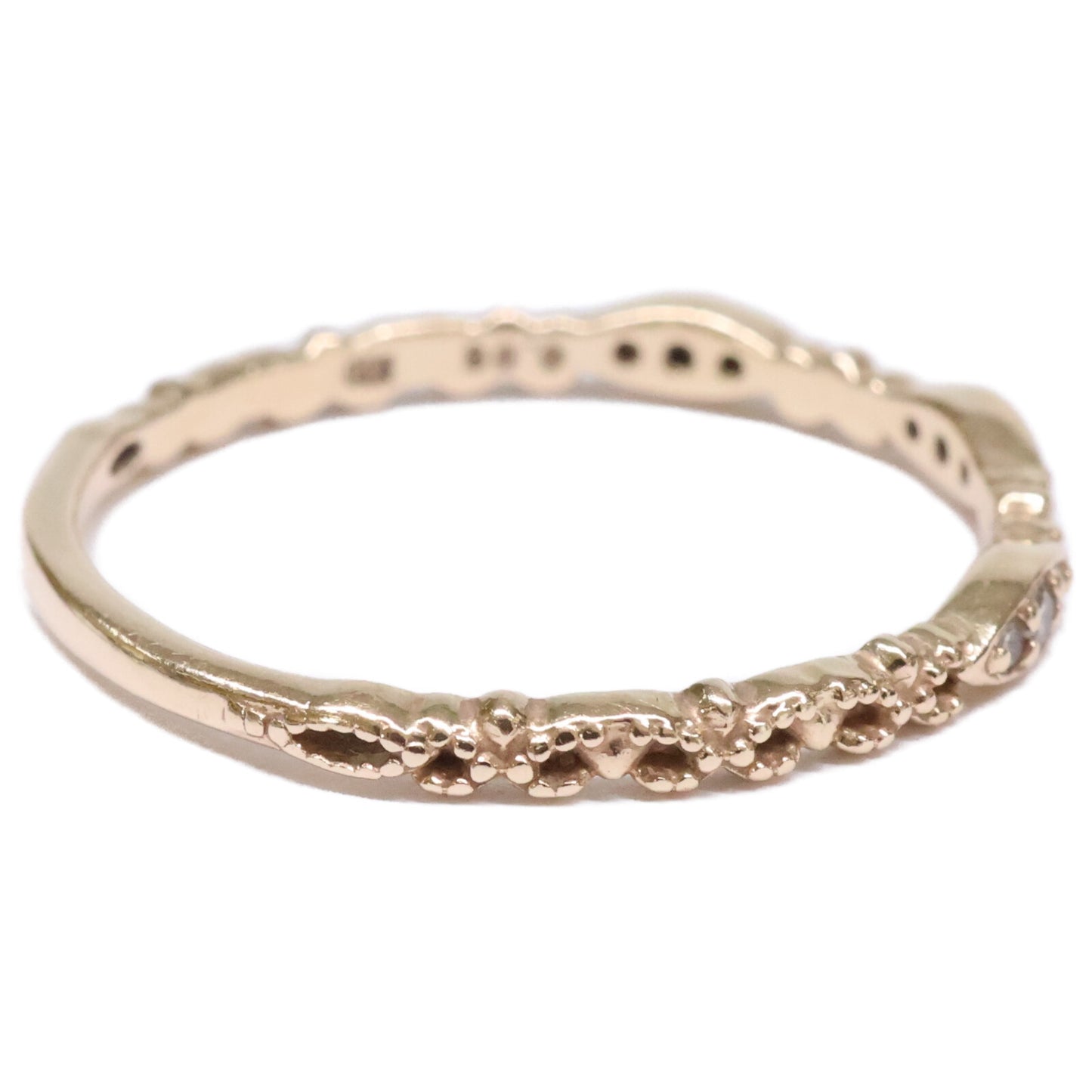 agete アガット 【美品】K10 0.06 カルム ダイヤモンド リング 指輪