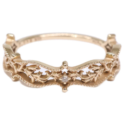 agete アガット 【美品】K10 0.005 透かし ダイヤモンド リング 指輪