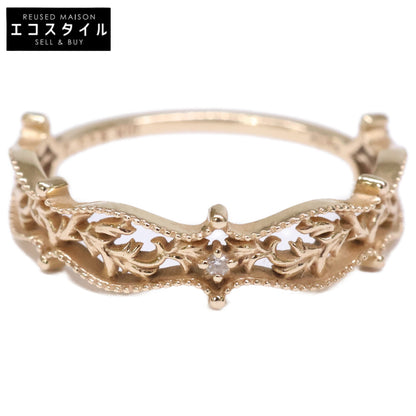 agete アガット 【美品】K10 0.005 透かし ダイヤモンド リング 指輪