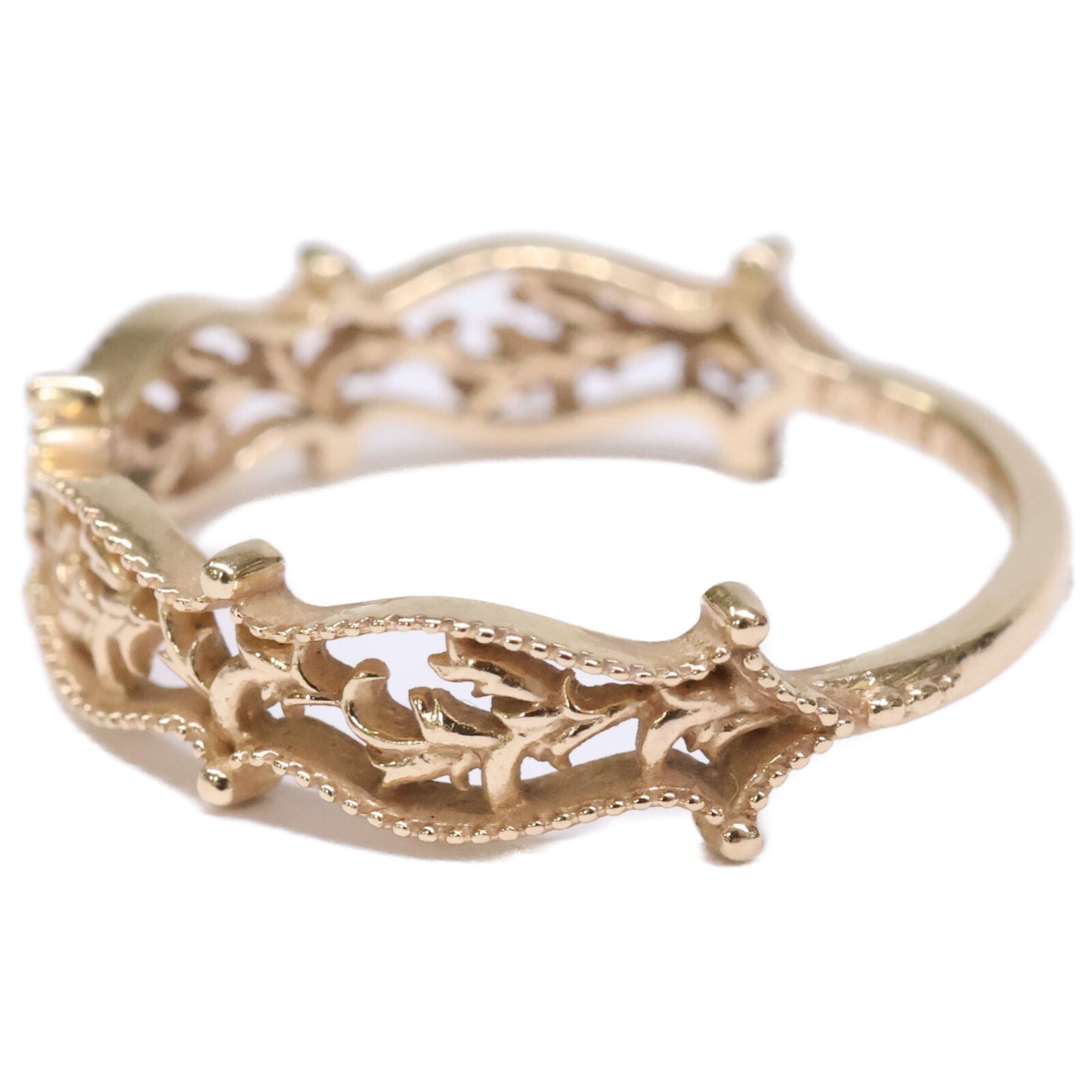 agete アガット 【美品】K10 0.005 透かし ダイヤモンド リング 指輪