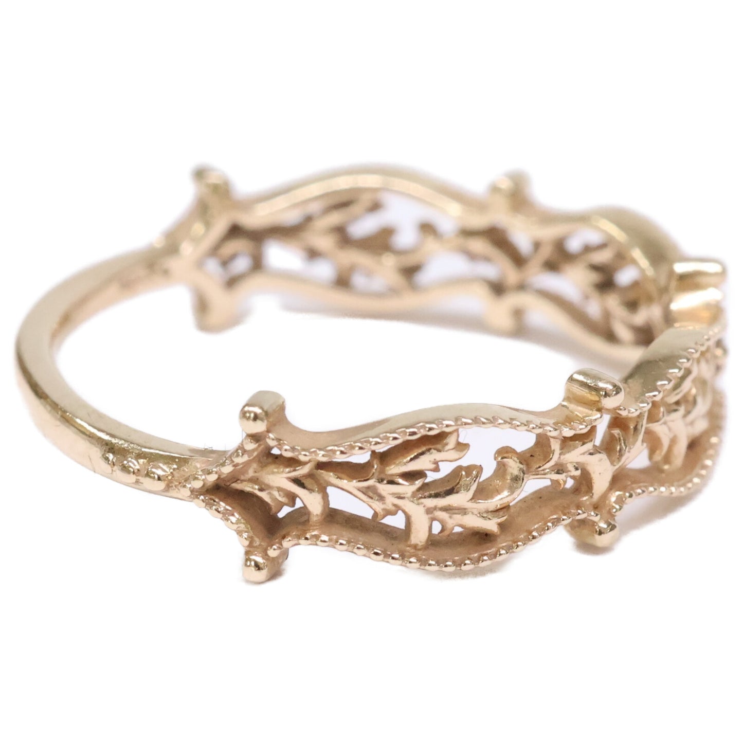 agete アガット 【美品】K10 0.005 透かし ダイヤモンド リング 指輪