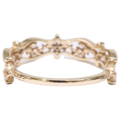 agete アガット 【美品】K10 0.005 透かし ダイヤモンド リング 指輪