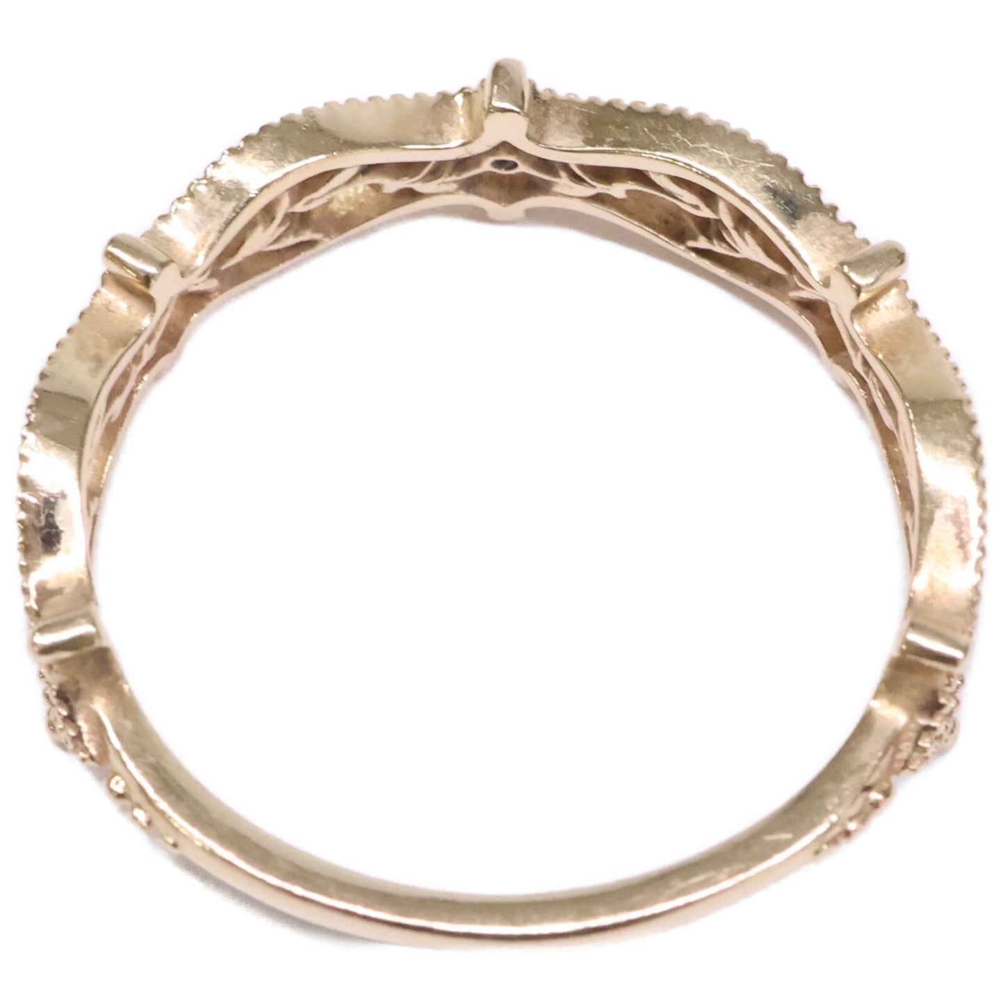 agete アガット 【美品】K10 0.005 透かし ダイヤモンド リング 指輪