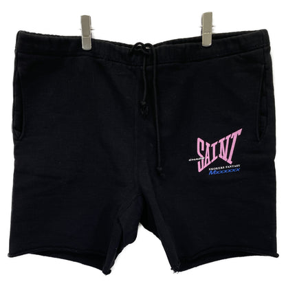 SAINT MICHAEL セントマイケル ﾌﾞﾗｯｸ SM-HR8-0000-059 SWEAT SHORTS RIBON SWEAT ボトムス L