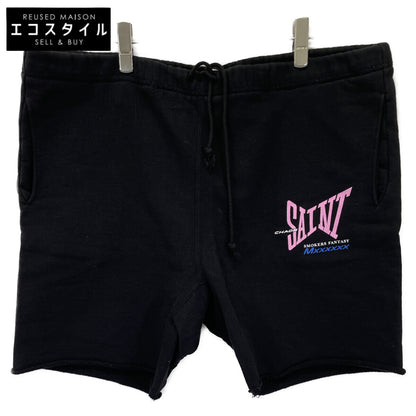 SAINT MICHAEL セントマイケル ﾌﾞﾗｯｸ SM-HR8-0000-059 SWEAT SHORTS RIBON SWEAT ボトムス L