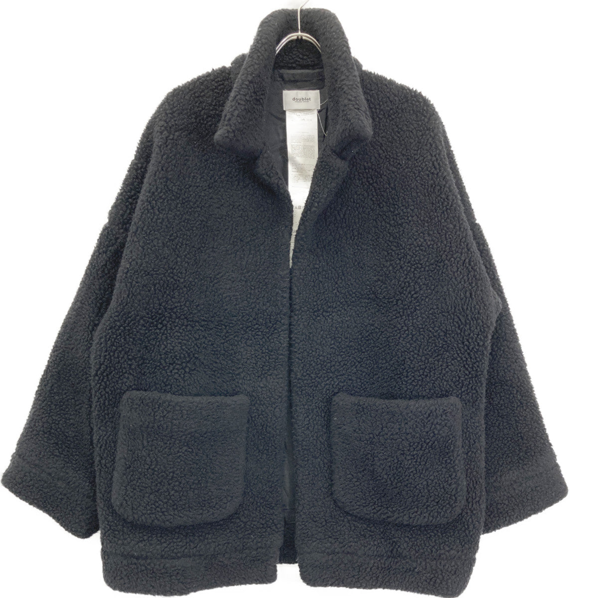 doublet ダブレット ﾌﾞﾗｯｸ PHOTO STITCH EMBROIDERY FUR JACKET コート M