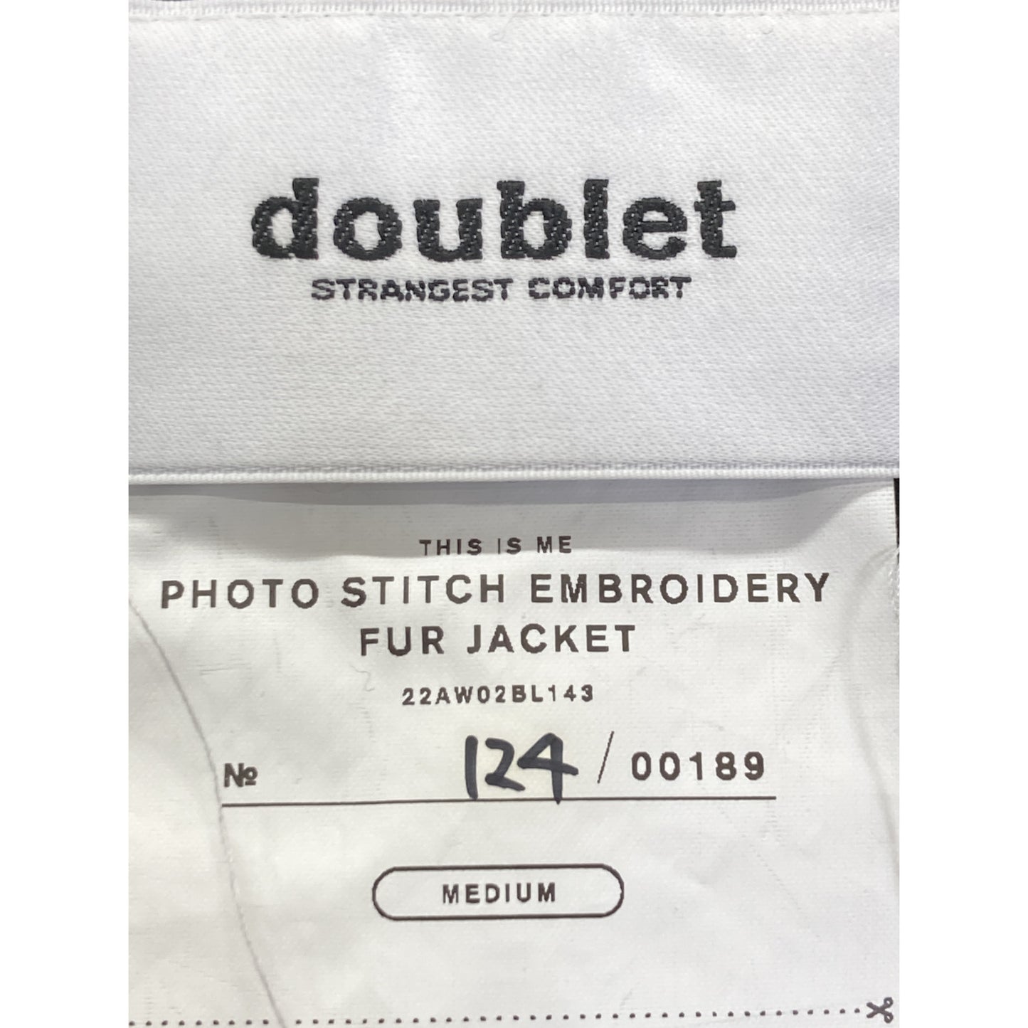 doublet ダブレット ﾌﾞﾗｯｸ PHOTO STITCH EMBROIDERY FUR JACKET コート M