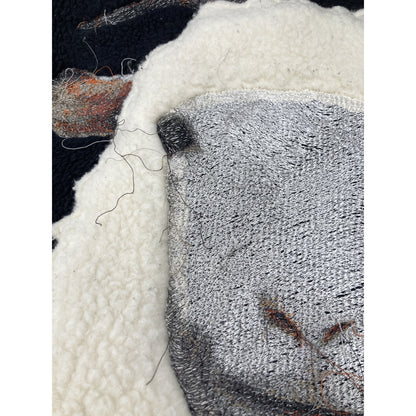 doublet ダブレット ﾌﾞﾗｯｸ PHOTO STITCH EMBROIDERY FUR JACKET コート M