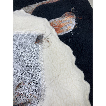 doublet ダブレット ﾌﾞﾗｯｸ PHOTO STITCH EMBROIDERY FUR JACKET コート M