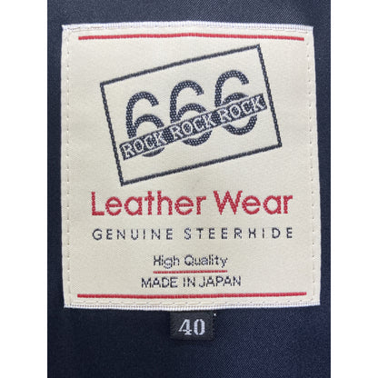 666 666トリプルシックス ﾌﾞﾗｯｸ LETHER WARE ﾗｲﾀﾞｰｽｼﾞｬｯｹｯﾄ ジャケット 40