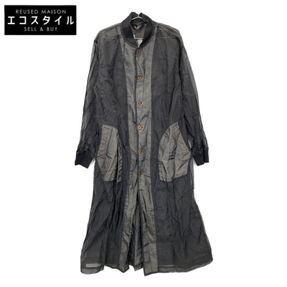 BLACKCOMMEdesGARCONS ブラックコムデギャルソン 1F-C002 ﾌﾞﾗｯｸ ﾌｨﾙﾀｰｸﾛｽ ｼｰｽﾙｰ ﾛﾝｸﾞｽﾀｯﾌｺｰﾄ コート L