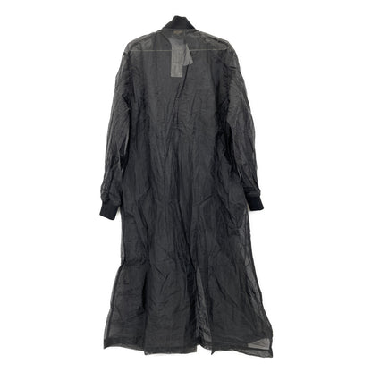 BLACKCOMMEdesGARCONS ブラックコムデギャルソン 1F-C002 ﾌﾞﾗｯｸ ﾌｨﾙﾀｰｸﾛｽ ｼｰｽﾙｰ ﾛﾝｸﾞｽﾀｯﾌｺｰﾄ コート L