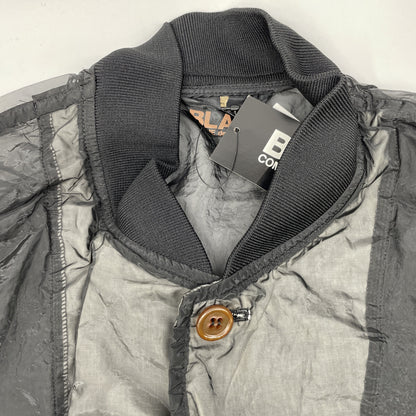 BLACKCOMMEdesGARCONS ブラックコムデギャルソン 1F-C002 ﾌﾞﾗｯｸ ﾌｨﾙﾀｰｸﾛｽ ｼｰｽﾙｰ ﾛﾝｸﾞｽﾀｯﾌｺｰﾄ コート L