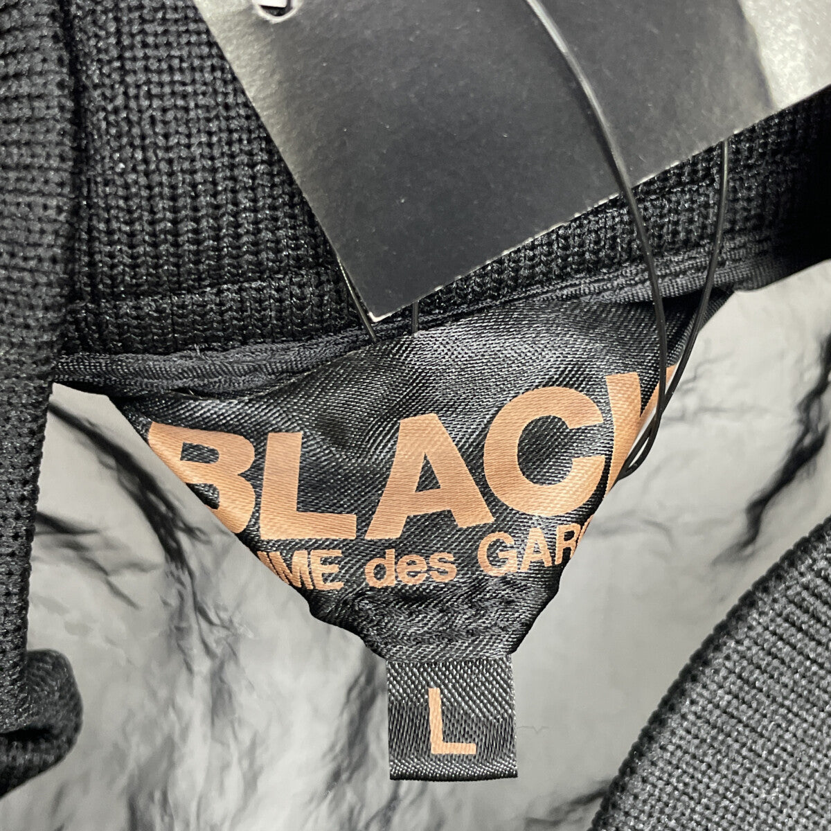 BLACKCOMMEdesGARCONS ブラックコムデギャルソン 1F-C002 ﾌﾞﾗｯｸ ﾌｨﾙﾀｰｸﾛｽ ｼｰｽﾙｰ ﾛﾝｸﾞｽﾀｯﾌｺｰﾄ コート L