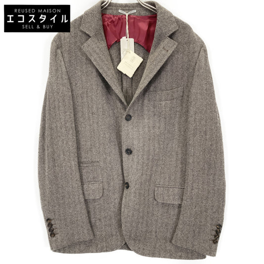 BRUNELLO CUCINELLI ブルネロクチネリ MR4618200 ｶｼﾐﾔ×ｳｰﾙ ﾂｲｰﾄﾞｼﾞｬｹｯﾄ ジャケット 50