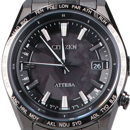 CITIZEN シチズン x HAKUTO-R 美品 CB0285-63E アテッサ ACT Line ブラックチタン エコドライブ電波 腕時計