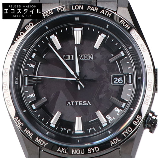 CITIZEN シチズン x HAKUTO-R 美品 CB0285-63E アテッサ ACT Line ブラックチタン エコドライブ電波 腕時計