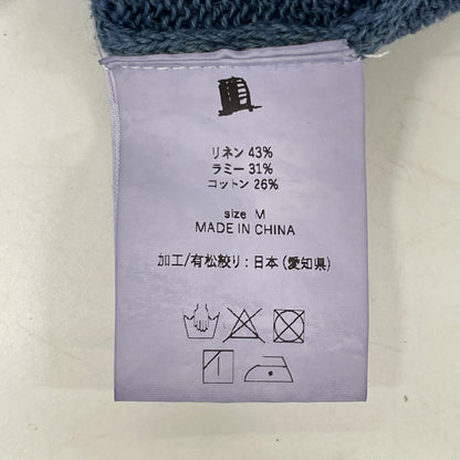 YOKOSAKAMOTO ヨーコサカモト 7ｹﾞｰｼﾞの天竺編みﾘﾈﾝ混ｻﾏｰﾆｯﾄ/先染め×愛知県有松絞りｵｰﾊﾞｰﾀﾞｲ トップス M