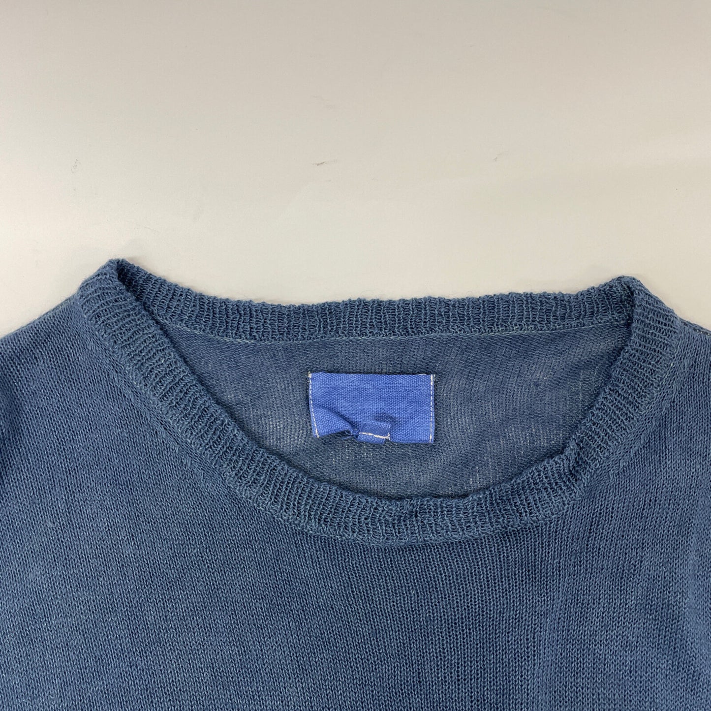 YOKOSAKAMOTO ヨーコサカモト 7ｹﾞｰｼﾞの天竺編みﾘﾈﾝ混ｻﾏｰﾆｯﾄ/先染め×愛知県有松絞りｵｰﾊﾞｰﾀﾞｲ トップス M