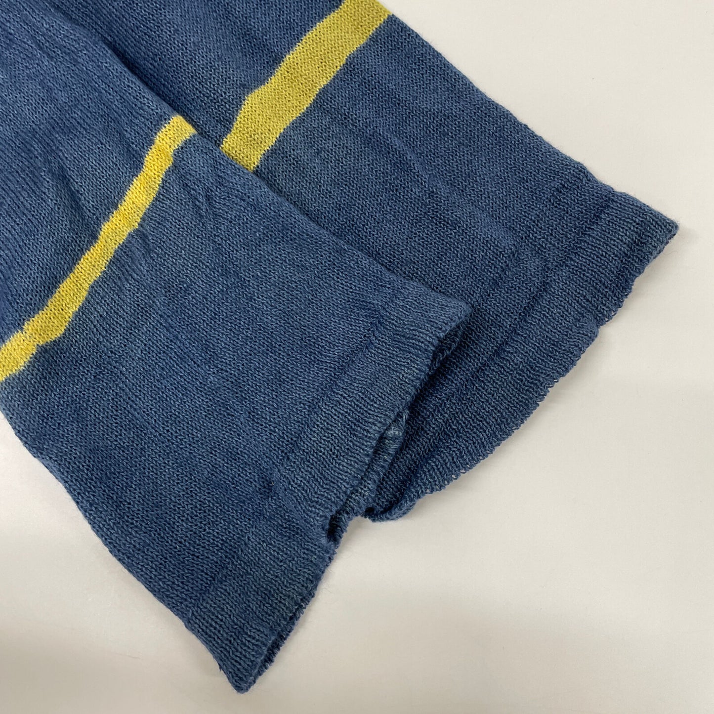 YOKOSAKAMOTO ヨーコサカモト 7ｹﾞｰｼﾞの天竺編みﾘﾈﾝ混ｻﾏｰﾆｯﾄ/先染め×愛知県有松絞りｵｰﾊﾞｰﾀﾞｲ トップス M