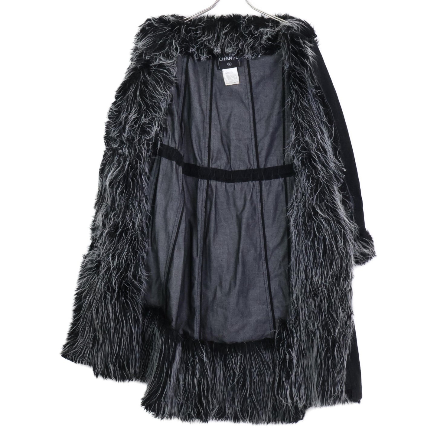 CHANEL シャネル 【国内正規】02A P20193 ファー デニム コート 36