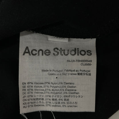 ACNE STUDIOS アクネ ストゥディオズ ﾌﾞﾗｯｸ×ﾌﾞﾙｰ ﾌｪｲｽﾊﾟｯﾁ Tｼｬﾂ トップス M