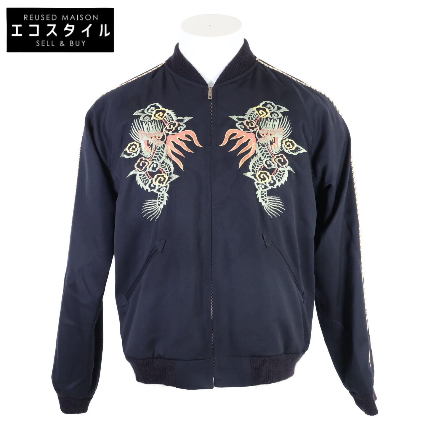 TOYO ENTERPRISE 東洋エンタープライズ TT15230 港商 YOKOSUKA DRAGON ｘ JAPAN MAP スーベニア ジャケット 中