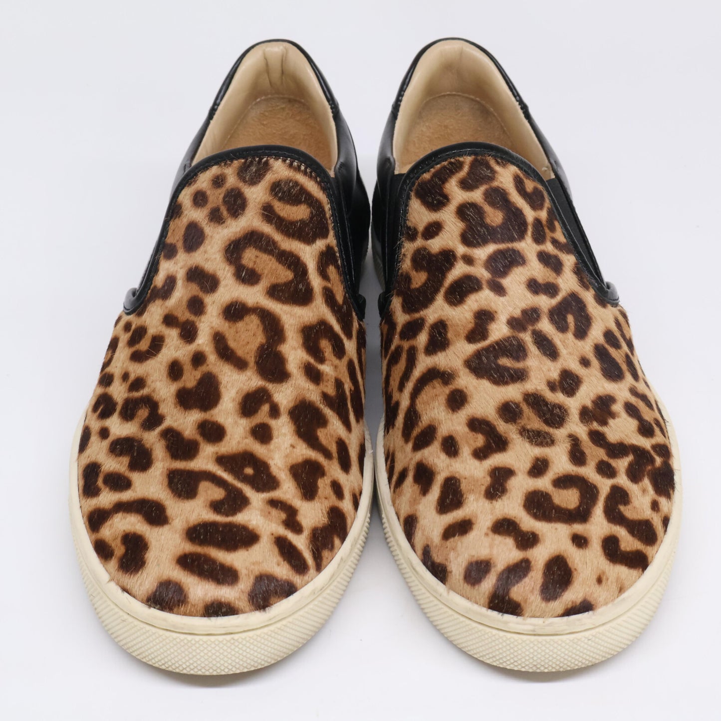 Christian Louboutin クリスチャンルブタン レオパード柄ハラコ/レザー スリッポン シューズ 35